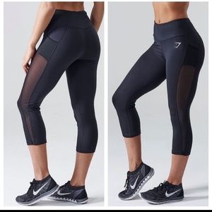 Gymshark Dry sculpture crop legging with mesh